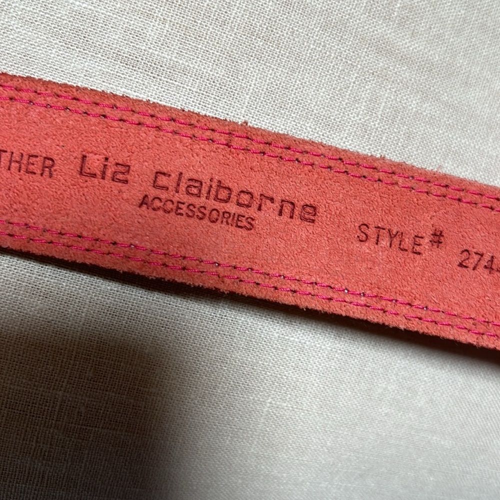 Liz Claiborne Red Leather Vintage Belt - Picture 5 of 8